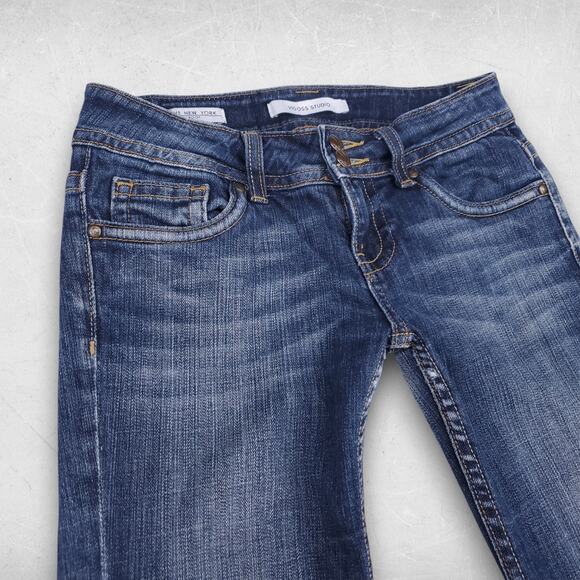 Vigoss The New York Boot Jeans Women 26 Med Blue Low Rise Y2K Bootcut Cowgirl - Picture 2 of 11